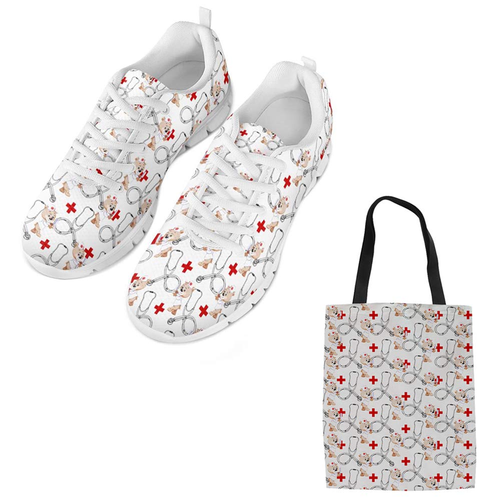 Doctor Bear Borsa per la Spesa da Donna e Sneakers da Corsa alla Moda Scarpe da Trekking da Passeggio Scarpe da Ginnastica comode e Traspiranti