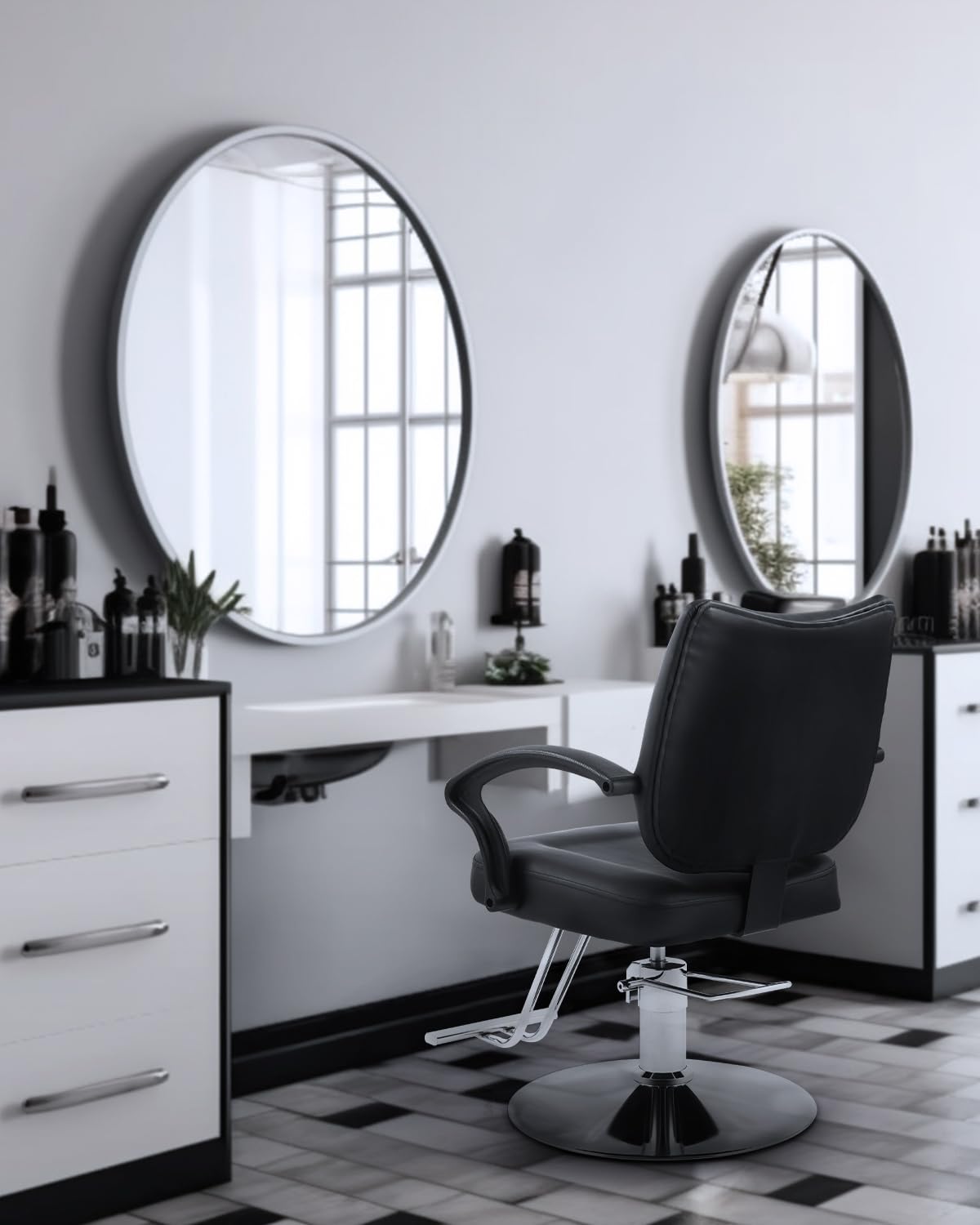 CO-Z Sillón Peluquería Profesional con Bomba Hidráulica Silla de Peluquería con Giro de 360° de Altura Ajustable de 10 cm, Capacidad 250KG Sillón de Barbero para SPA, Belleza
