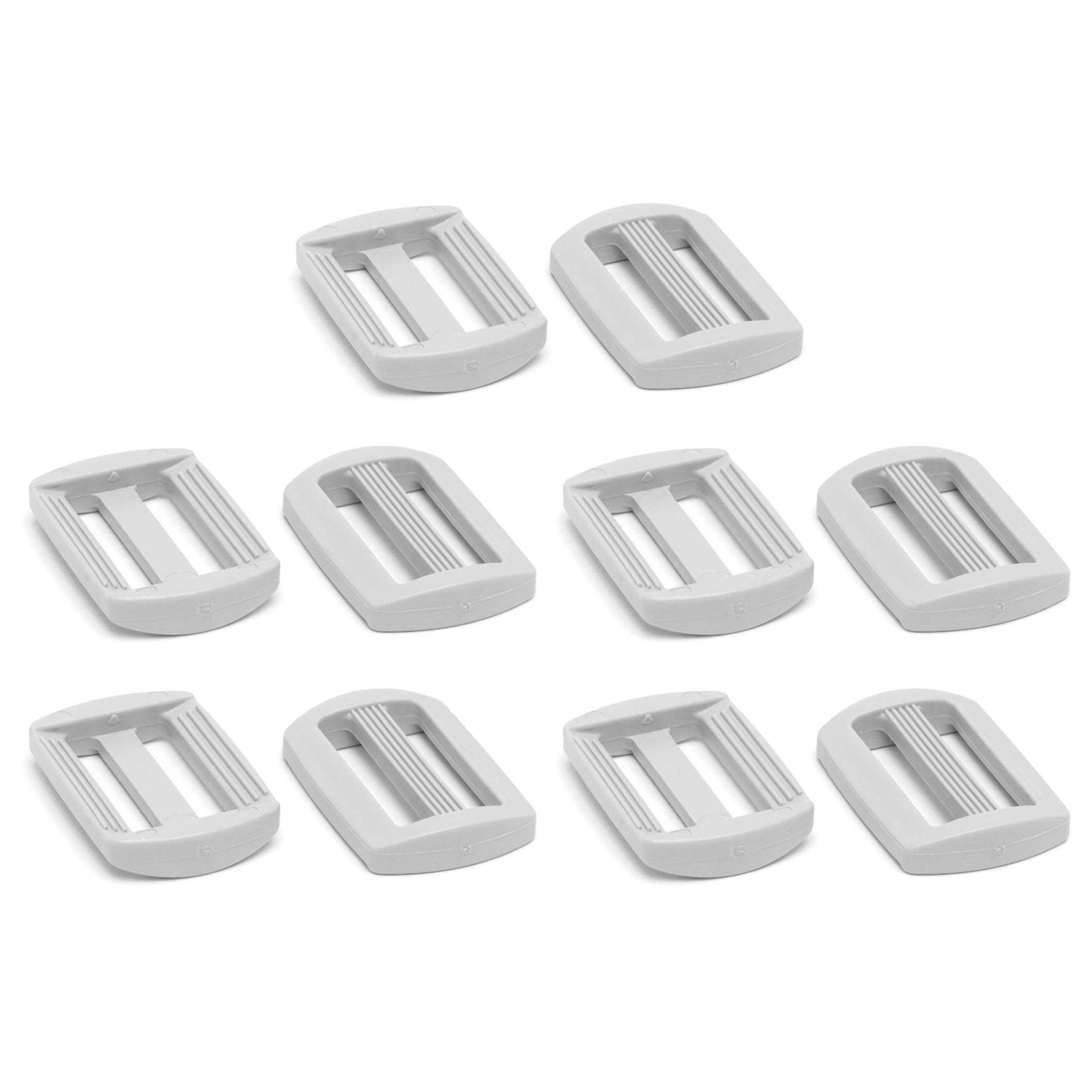 SolaDirect 3 Bar Tri Glide Sliders Buckles Fasteners for 25 mm / 1 in Webbing Strap, Backpack, Bag, Accessories, White Delrin Plastic (Pack of 10)