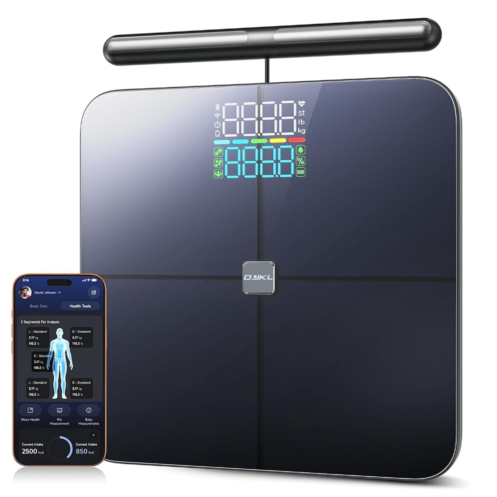 AI×8電極 体重計 体組成計 スマホ連動 データ自動転送56項目測定可能 Amazon.co.jp: DYKL AI×8電極 体重計 体組成計 スマホ連動 データ自動