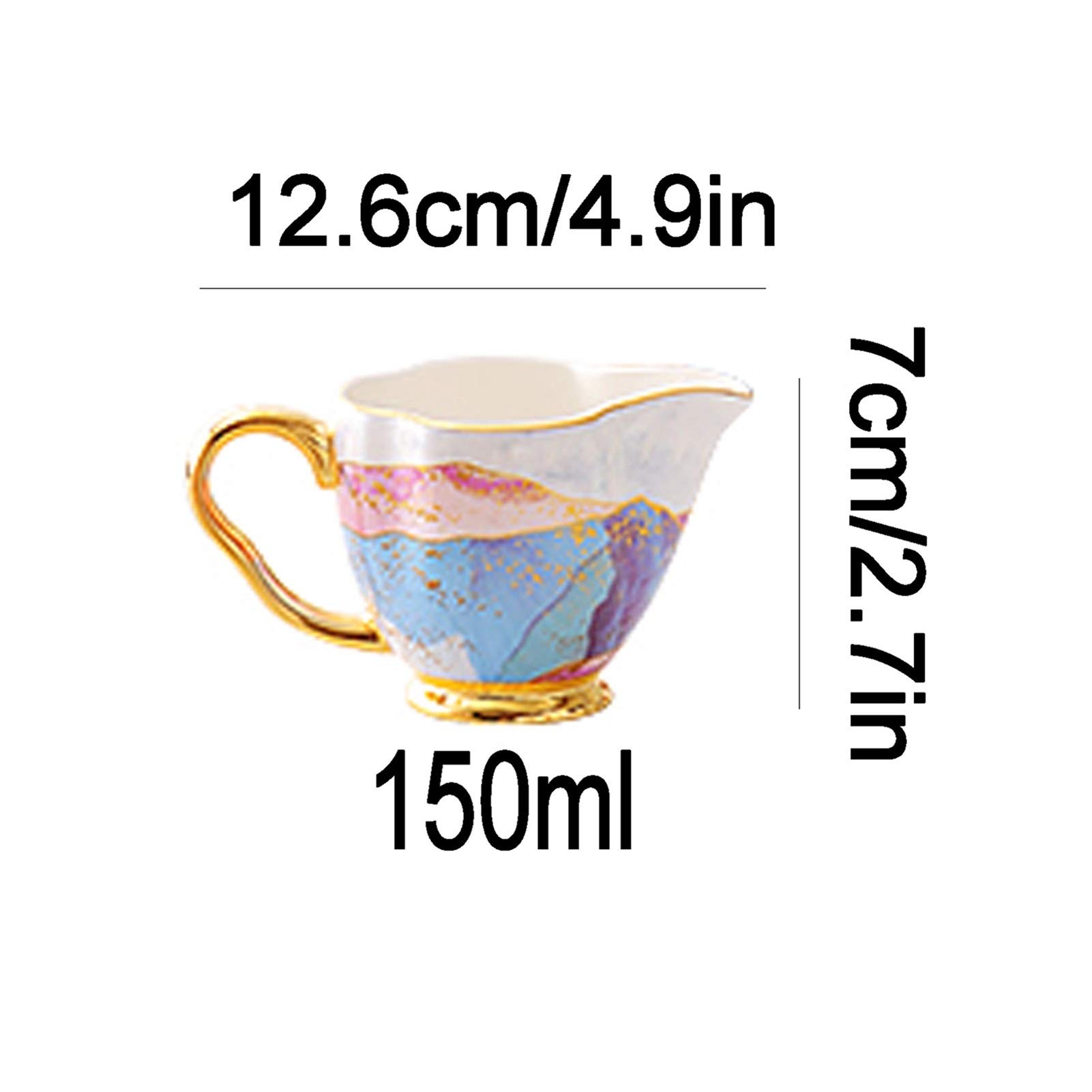 caihuashopping Milchkrug Keramische Kaffee-Milch-Creamer-Pitcher, der Pitcher-Sauce-Pitcher serviert für Family Hotel Cafe und andere Moderne Luxusstil 150ml Milchkännchen Porzellan
