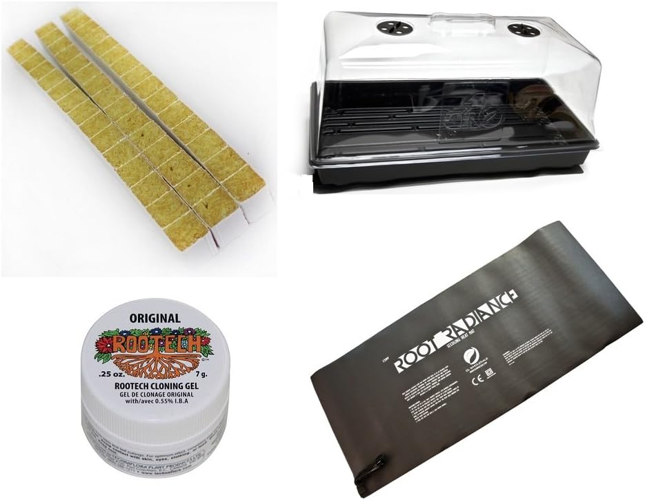 Complete Propagation Cloning Kit, Heat Mat, 10-20 Tray, Humidity Dome, Rockwool Cubes & Rooting Gel