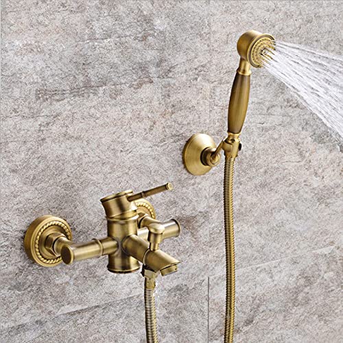 Ensemble de douche de salle de bain rétro en laiton complet avec douchette - 4