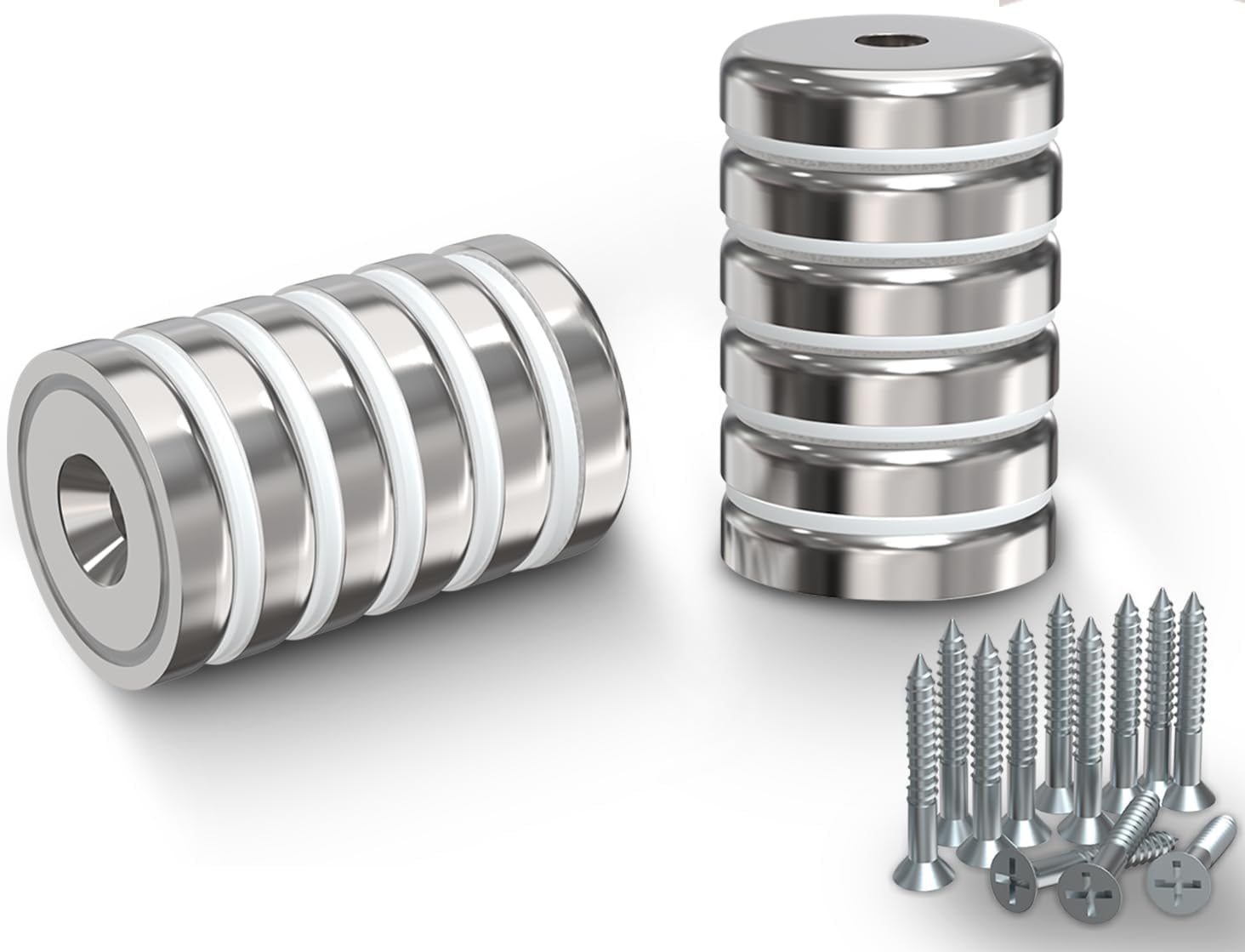 Neodymium Cup Magnet 1.26" Countersunk Permanent Magnet, Steel Plates, adhesives, and Screws. The World’s Strongest & Most Powerful Rare Earth Magnets with Screws (12)