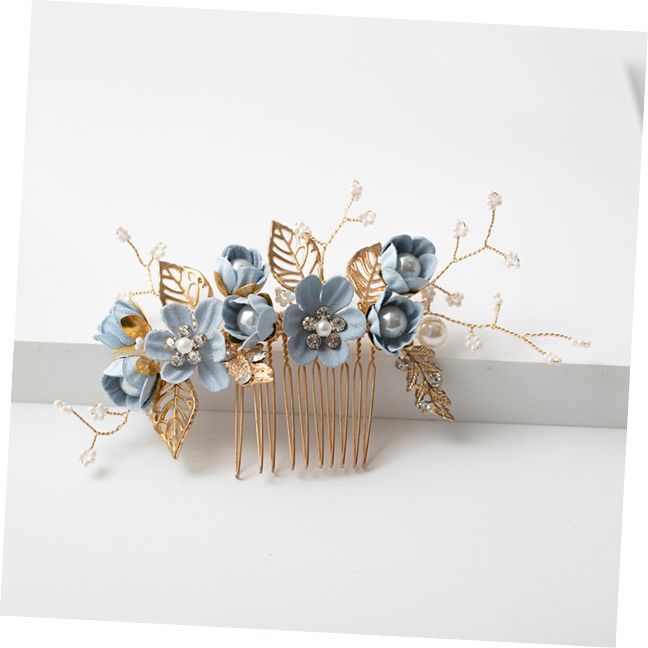 Baluue 20stücke Teiliges Haarschmuck-set Für Braut Handgefertigte Blumen-haarkämme Mit Kristallen Für Hochzeiten Und Besondere Anlässe Blau