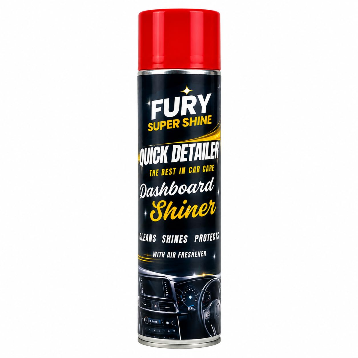 Fury Super Shine Quick Detailer Dashboard Shiner Spray | Cleans & Protects, with Air Freshener, Car Interior Care, Aerosol Spray, Streak-Free Shine-image-26