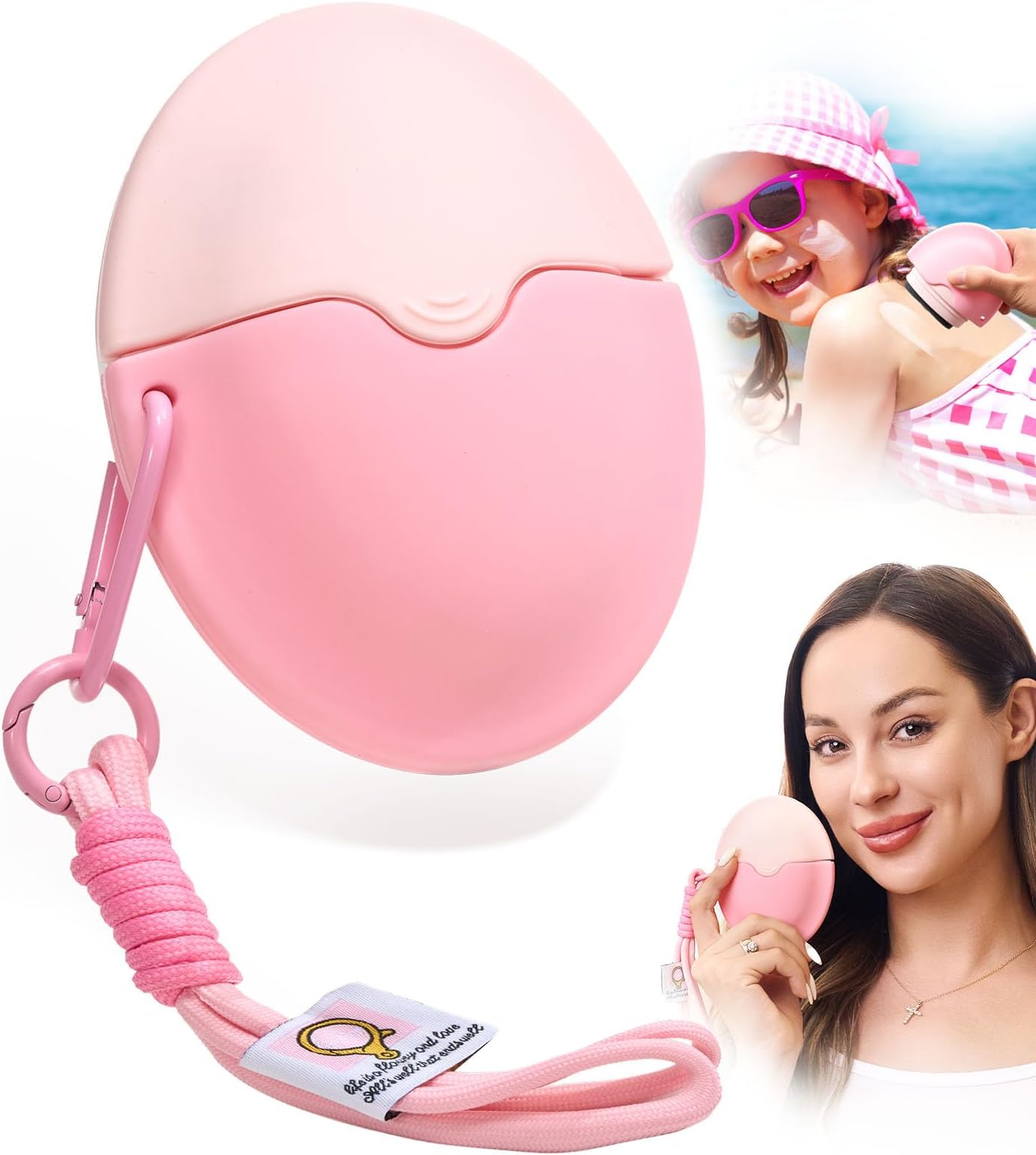 Sunscreen Applicator - Portable- Roll on Sponge Applicator for Sunscreen, Sunblock Buddy Brush Set with Protective Caps For Kids, Adults & Families - Perfect Size for Travel