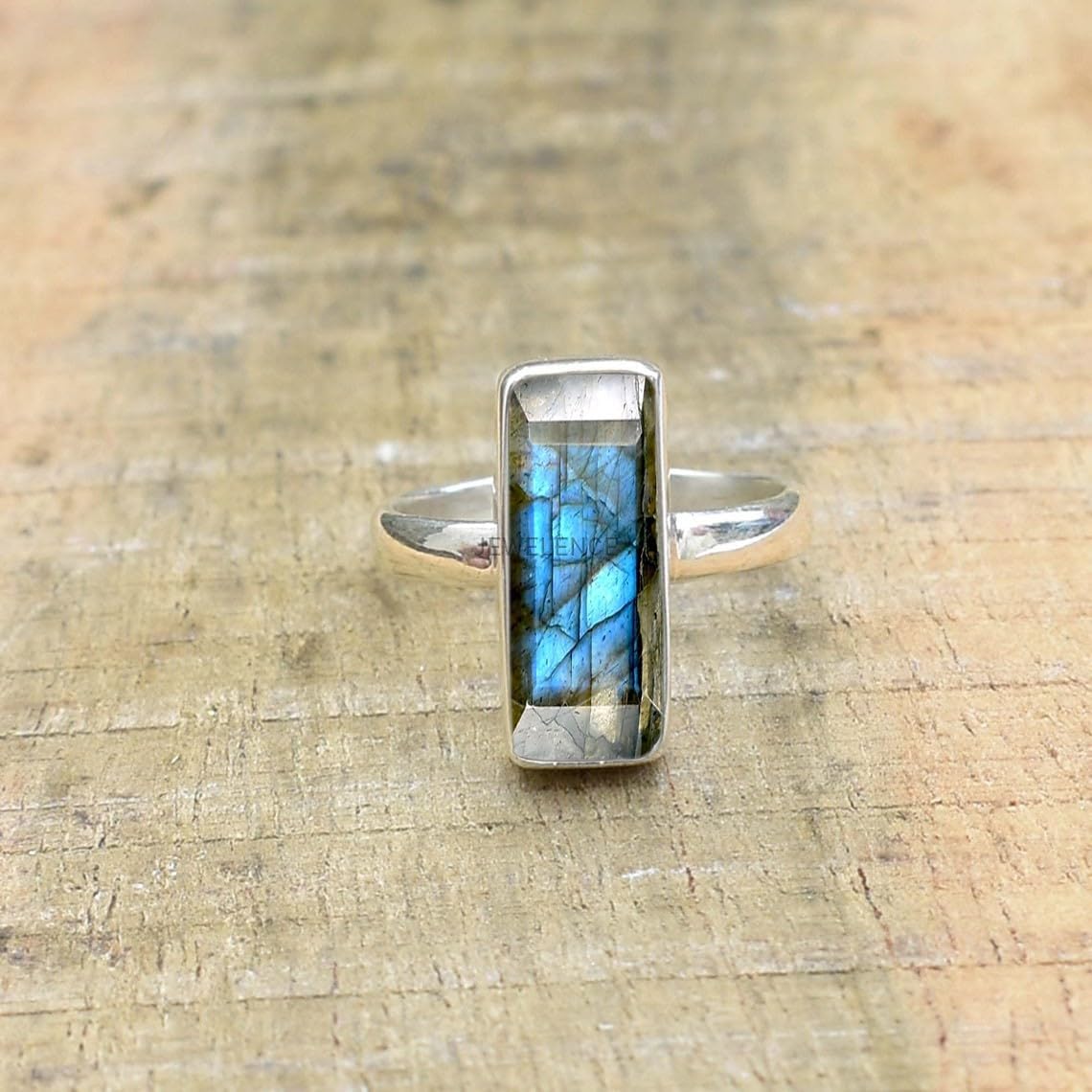 Sterling Silver 925 Ring For Womens Gemstone Ring Sterling Silver Cocktail Ring January Birthstone Bezel Set Gemstone Bar Ring