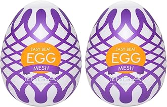 TENGA Disposable, One-Time Use Easy Beat Egg Male Portable Pleasure Device, Mesh (Pack of 2)