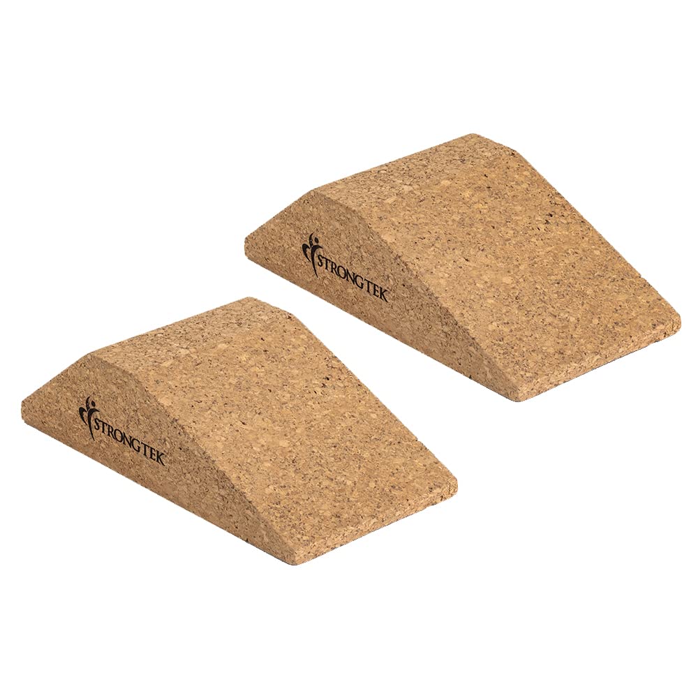 Buy StrongTek Cork Squat Wedge Block (Pair), NonSlip Squat Ramp, Heel