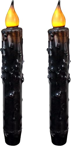 Miniatura 26 de CVHOMEDECO. Velas de cera real sumergidas a mano, funciona con pilas, temporizador LED, velas cónicas sin llama primitivas del país, 6-3/4 pulgadas
