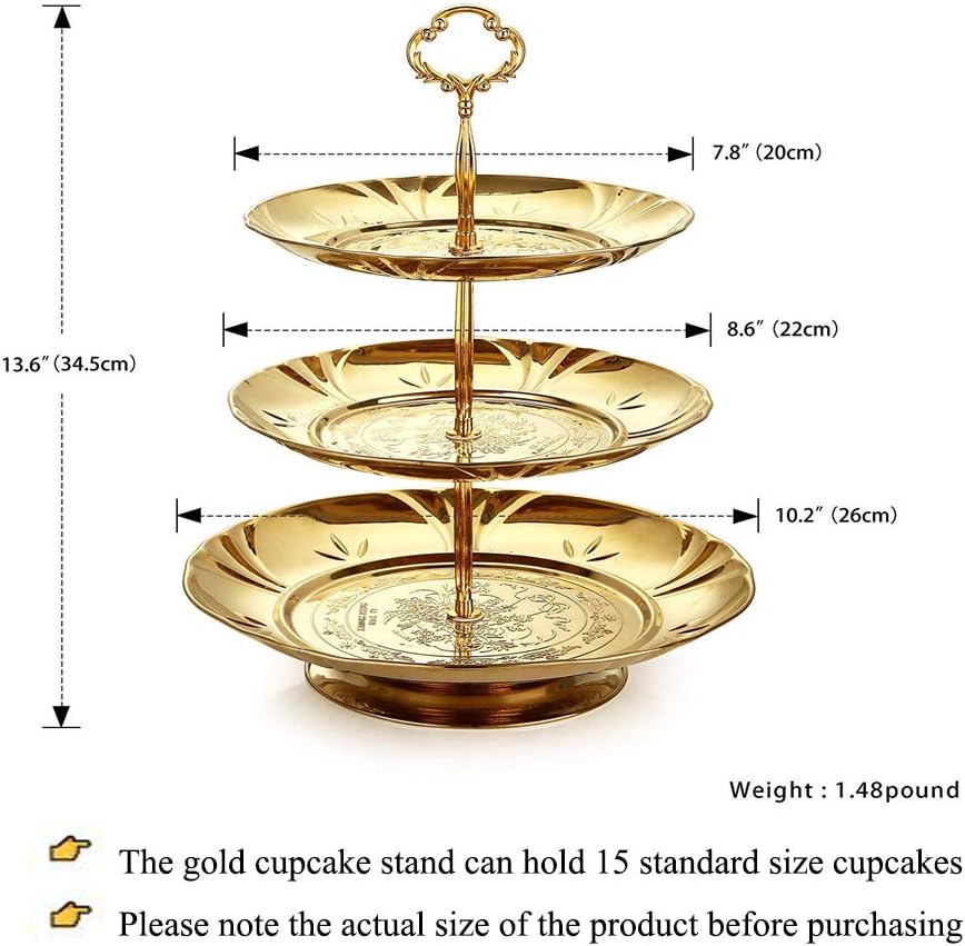 Onе-Dау Sаlе: Uр tо 50% оƒƒ Two Set of Three Tier Cake Stand and Fruit Plate by Imillet -Stainless Steel Stand of Golden for Cakes Desserts Fruits Candy Buffet Stand for Wedding &Home&Party Serving Platter (2 pack) … Rеvіеw Prоduсt Two Set of Three Tier Cake Stand and Fruit Plate by Imillet -Stainless Steel Stand of Golden for Cakes Desserts Fruits Candy Buffet Stand for Wedding &Home&Party Serving Platter (2 pack) …