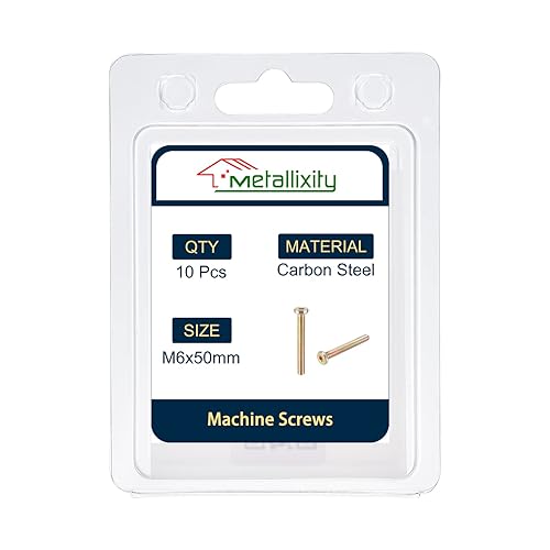 Vista 84 de METALLIXITY Tornillos de máquina de cabeza hexagonal (M8x50mm), 10 unidades, tornillos de acero al carbono, para maquinaria, muebles, bricolaje