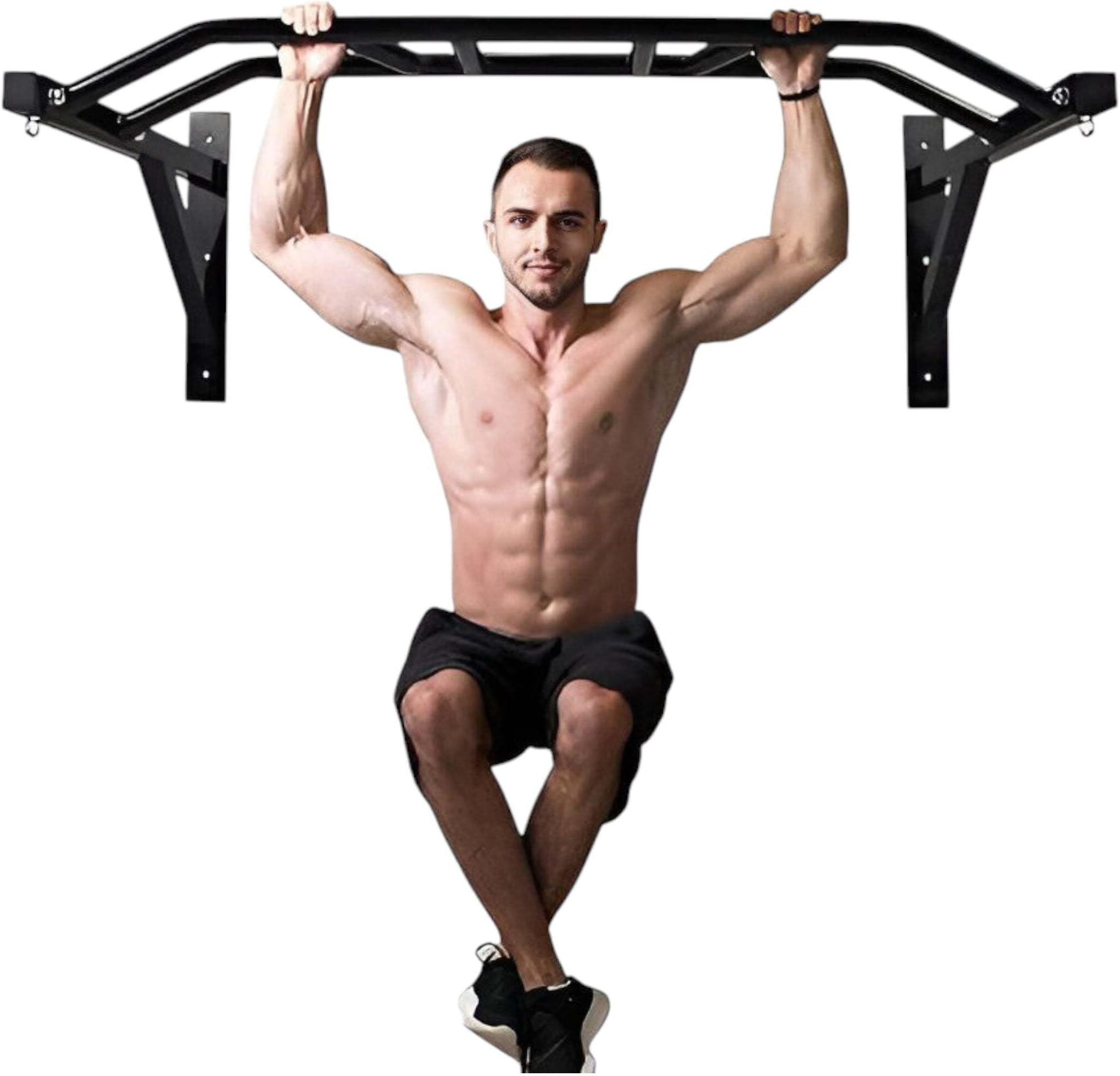 Wall Mounted Pull Up Bar & Dip Station | Heavy-Duty Multifunctional Power Tower for Home Gym | Wall Mount Pullup Bar, Chin Up Bar & Leg Raise Station | 350KG Load Capacity | Ideal Pullup Bar for Home Gym Workouts for Men & Women