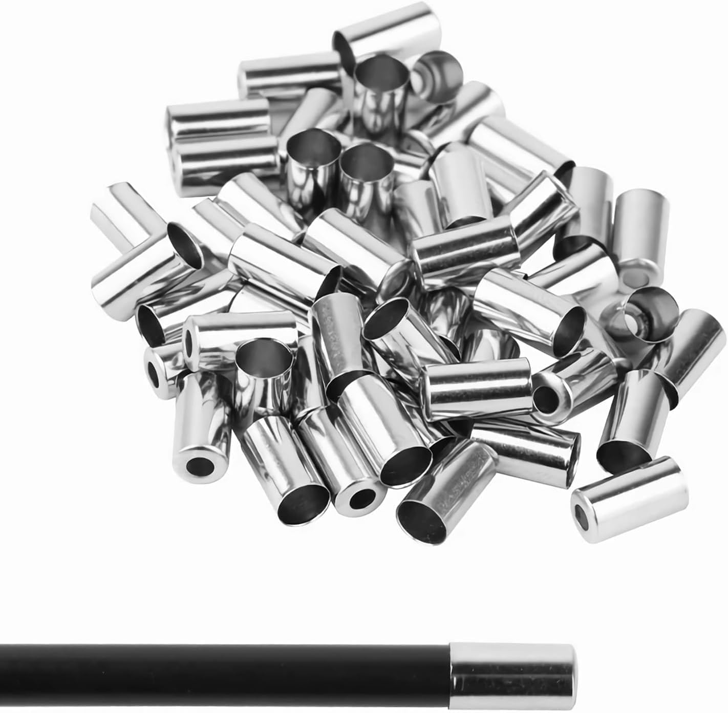 200 Stück Silber Endkappen, 5mm Zylinder Endhülse Für Bremszug Und Schaltzug, Fahrrad Bremszug Schaltzug Aluminium Endkappen, Universal Fahrradzubehör, Fahrradzug Endhülse, für Fahrrad Ersatz