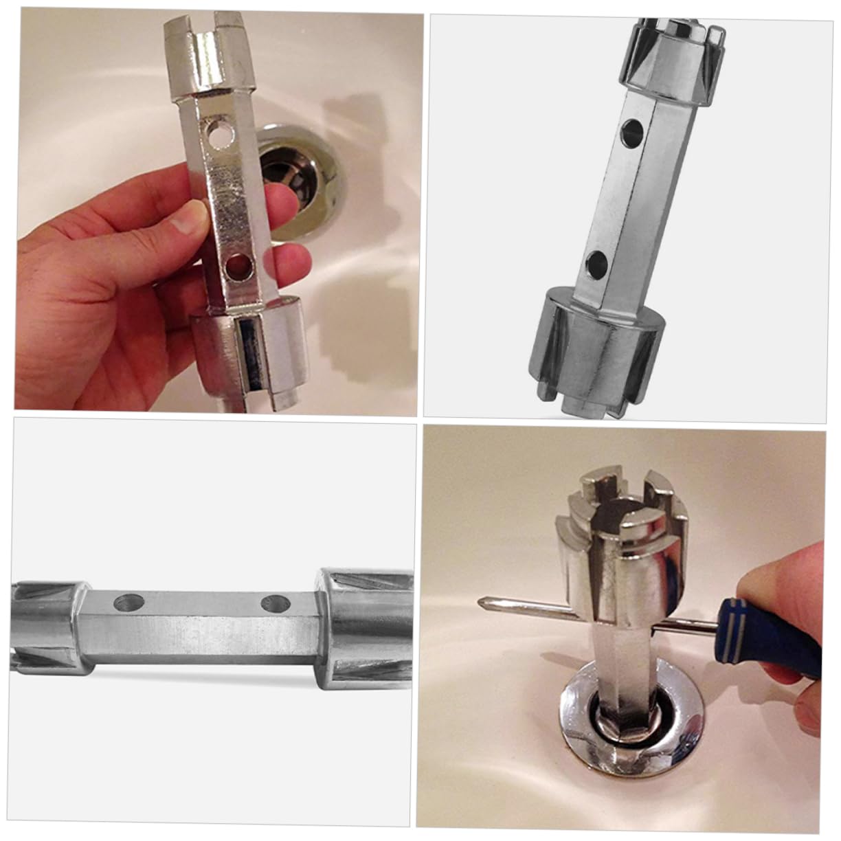 NUOBESTY Chiave per Rimozione Scarico Vasca 2 Pezzi per Spazi Stretti