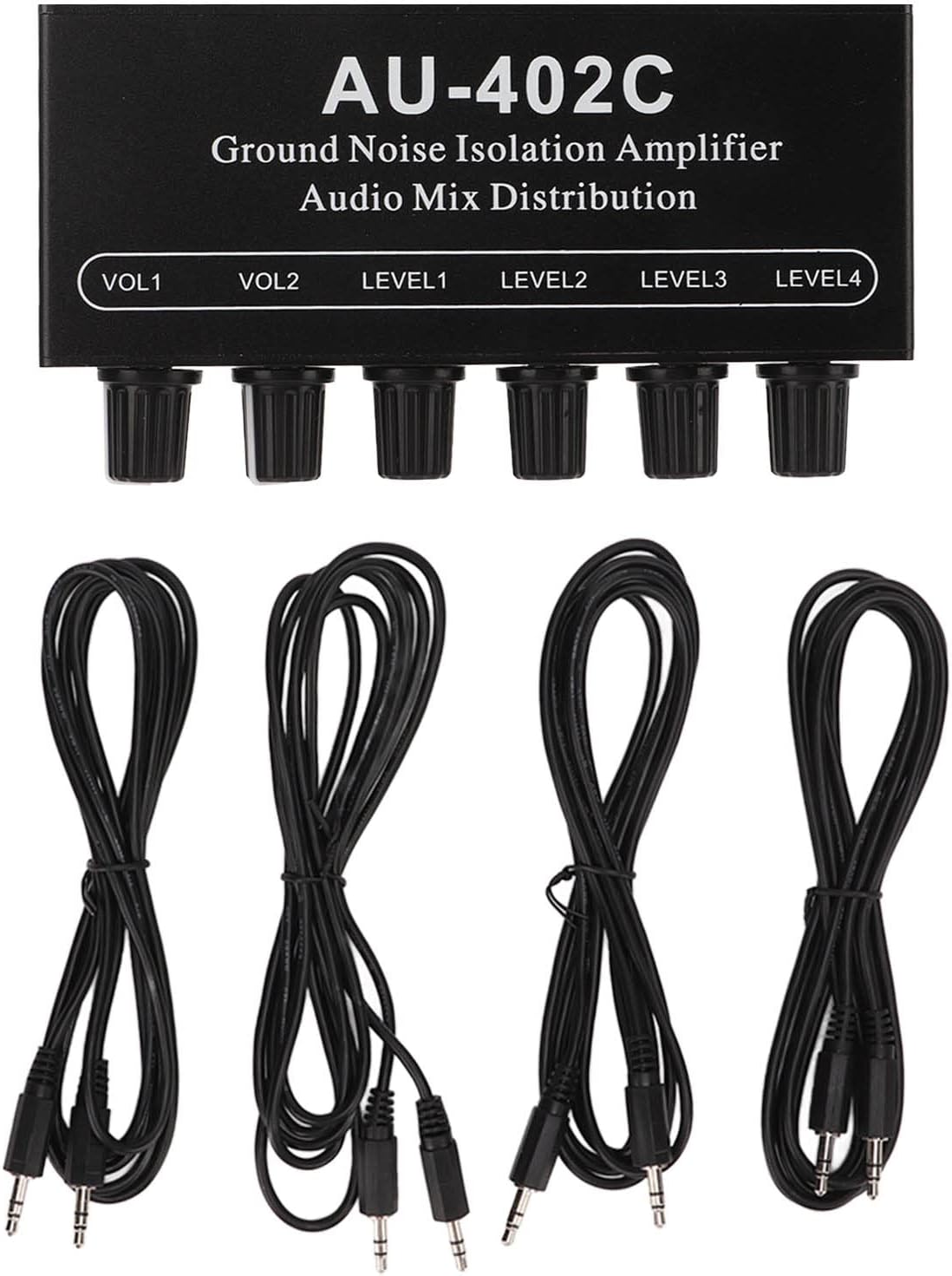 Stereo Audio Mixer, Stereo Dual Channel Audio Splitter, ABS Aluminum Alloy 4 In 2 Out Mixer 3.5mm Interface Ground Noise, Audiomixingconsole Stereo Audio Mixer, Stereo Dual Channel Audio Splitter, ABS Aluminum Alloy 4 In 2 Out Mixer 3.5mm Interface Ground Noise, Audiomixingconsole