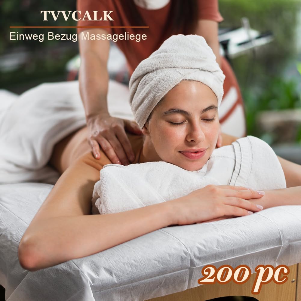200PCS Einweg Bettlaken, 100 x 200 cm Einweg massageliegen Auflage, Atmungsaktive Einmal Liegenauflagen für Massageliegen Spa
