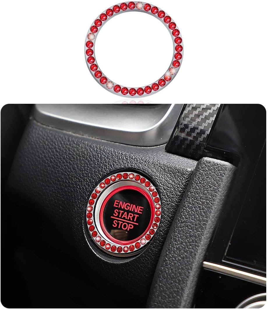 Kewucn Car Crystal Rhinestone Engine Start Ring Decals