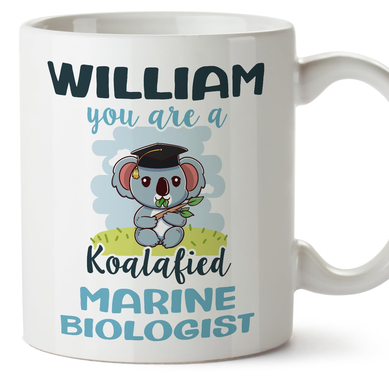MUGFFINS Personalised Mug for Marine Biologist man - in English - Custom Koalafied - Funny Custom Gift for Colleagues - Ceramic 11oz Mug — image 1