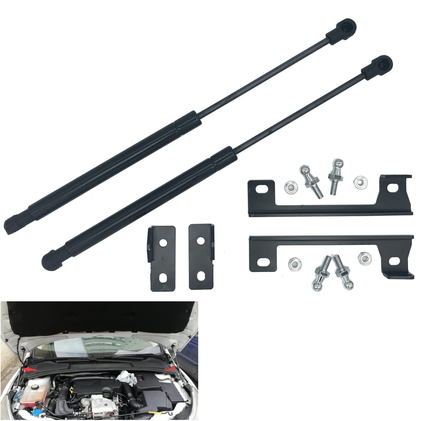 muelle neumático capo 2uds Para Ford Para Focus MK3 MK 3 2013 2014 2015 2016 2017 Capó De Motor Delantero De Coche Barras De Choque De Puntal De Gas