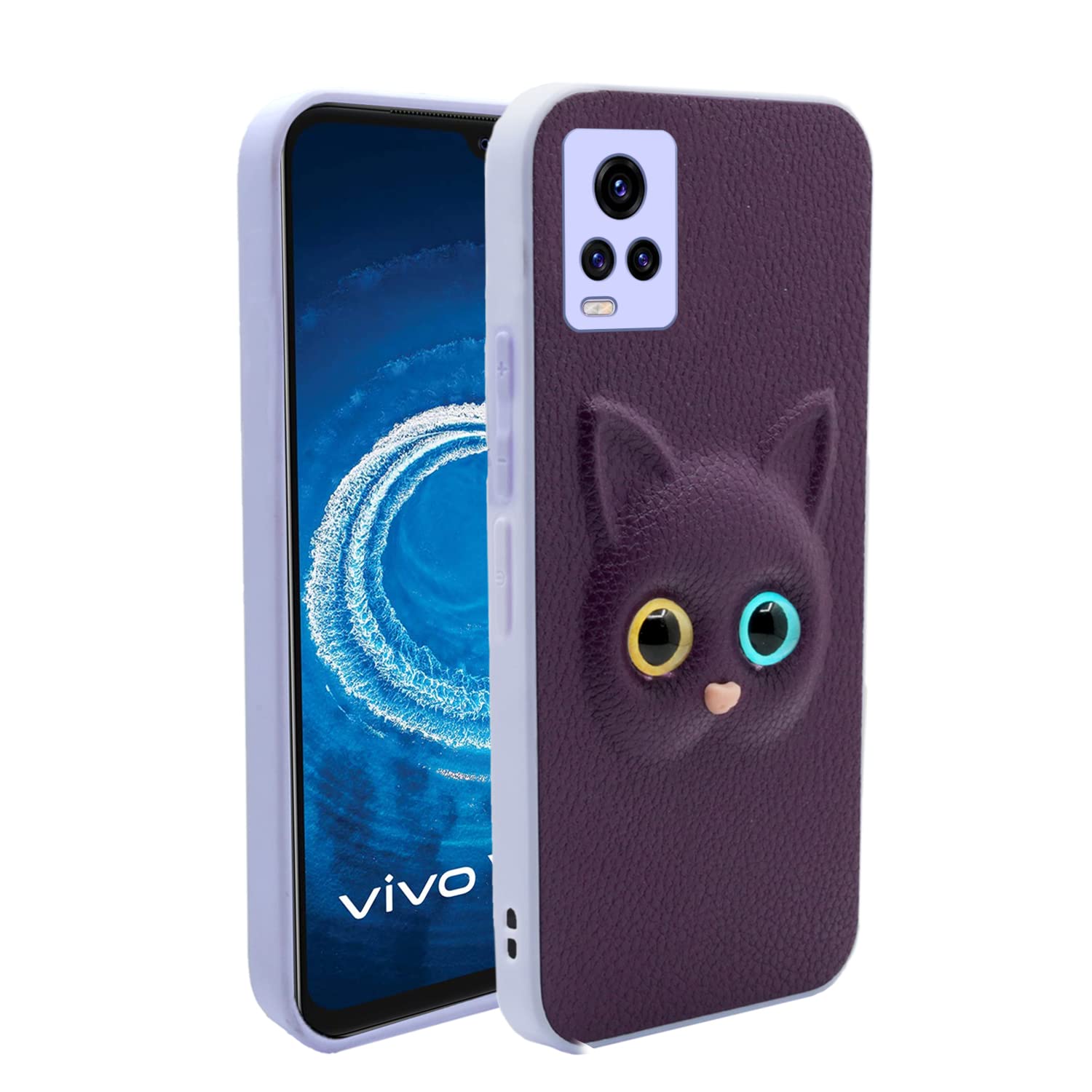 Aarnik 3D Coloured Eye Effect Animal Cat Back Cover for Vivo Y73 (4G