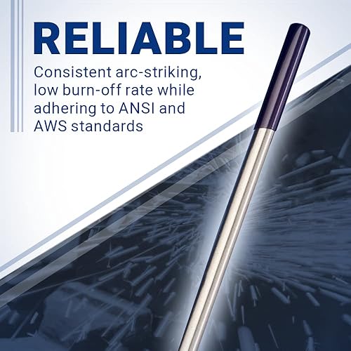 Miniatura 5 de Midwest Tungsten Service Electrodos de soldadura TIG de tungsteno paquete de 10 unidades (mezcla de tierras raras (EWG), 332 pulgadas