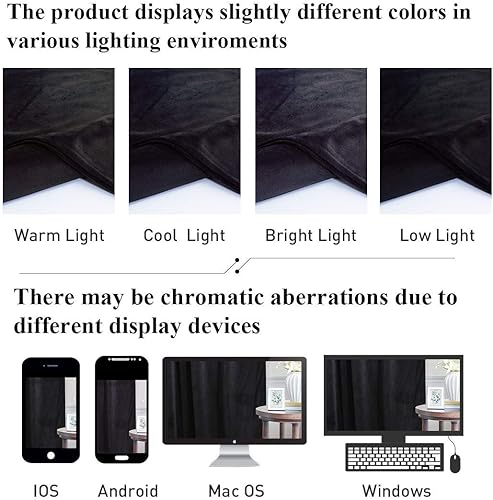 Miniatura 6 de StangH - Cortinas negras de terciopelo de 120 pulgadas de largo para la sala de estar, cortinas extra largas de bolsillo de varilla con aislamiento