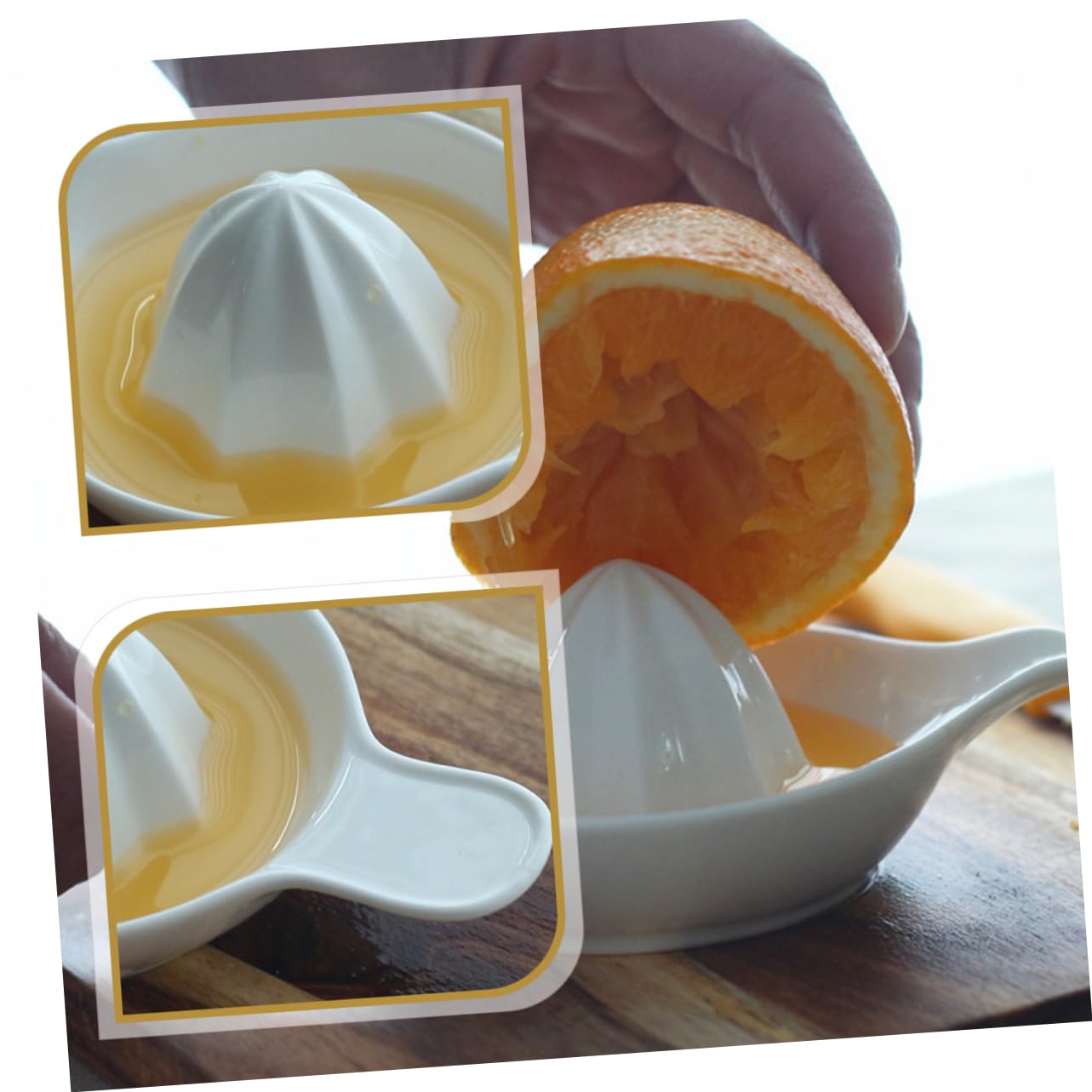 LALADEFIEE Ceramic Manual Lemon Juicer Easy to Use Hand Squeezer Fruit Juicer for Healthy Living