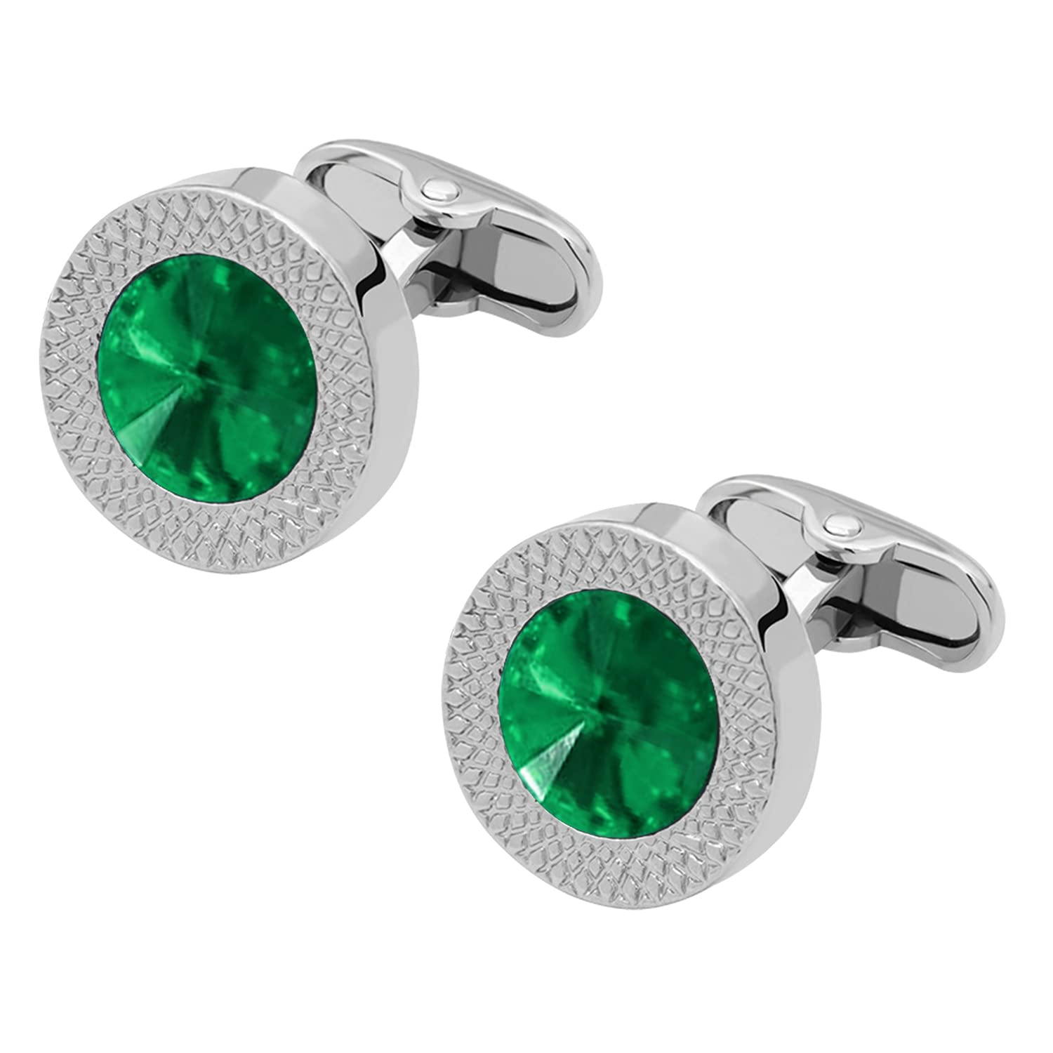 Peora Green Silver Two Tone Cufflinks Set Stylish Accessories for Men & Boys Wedding Business Gift (PX9CL96GRN) (B0BX3KR8SF) Amazon Price History, Amazon Price Tracker
