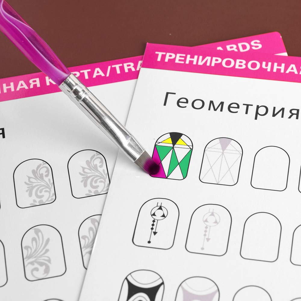 Pratica delle nail art libro di allenamento manicure carte da disegno facili da pulire per il design per nail art per principianti 12 fogli