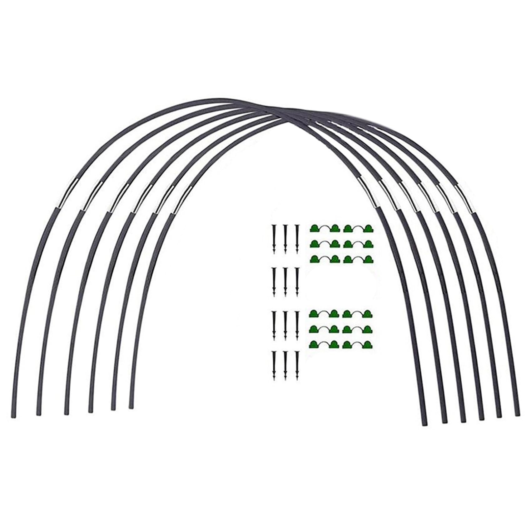 Littimoon Garden Greenhouse Hoop Set, Gardening Folding Fiber Pole Set, Arch Greenhouse Planting Tunnel Bracket