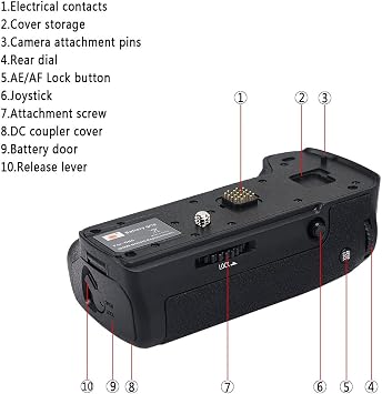 DSTE Pro IR Remote Control DMW-BGGH5 Vertical Battery Grip Compatible with Panasonic Lumix GH5 GH5S DC-GH5 GH5 Mark II Digital Camera, Working with DMW-BLF19 BLF19E (Battery not Included)