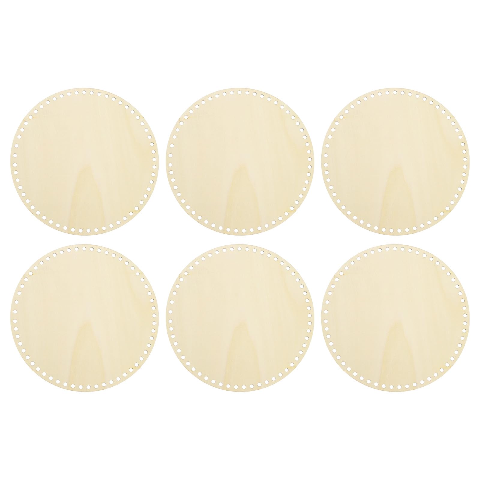 PATIKIL 10" Diameter Crochet Basket Bottom, 6Pcs Round Blank Crochet Knitting Wooden Base for DIY Craft Weaving Basket Making Supplies Home Decoration, Wood Color-image-17