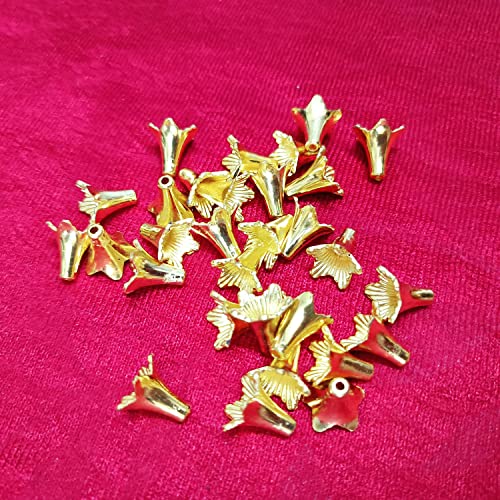 Image of Golden Plastic Cone 200 pcs for Toran Making /Jewellery Making /Craftwork /Decorations (D3)