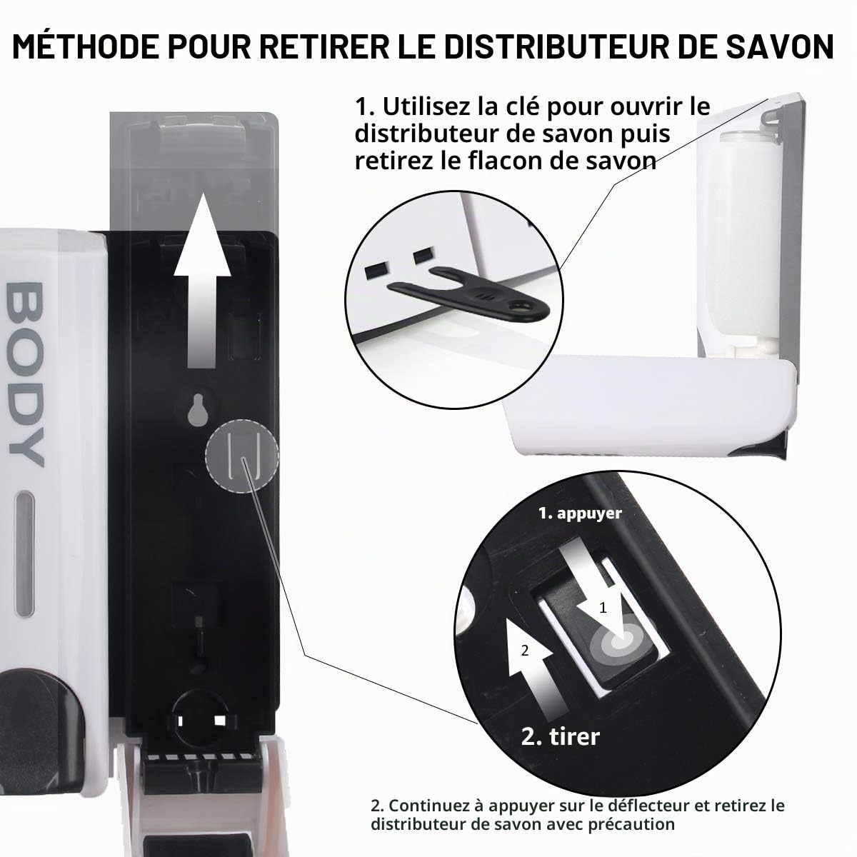 Lot de 2 distributeurs de Savon Mural, 350 ML pour Gel Douche, shampoing après-shampoing, à Fixation Murale, Support, argenté