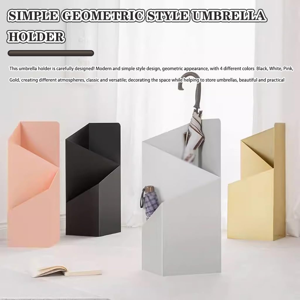 Large Umbrella Stand, Sleek Geometric Design, High-Capacity Umbrella Holder, Hotel Partition, Perfect Housewarming Gift (Black)