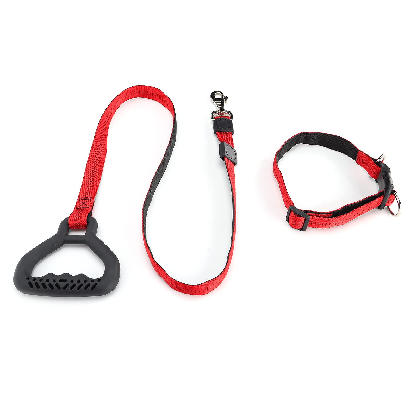 Collar con Correa para Perros de Alta Resistencia, Mango cómodo para Todos los tamaños de Razas (Roja)