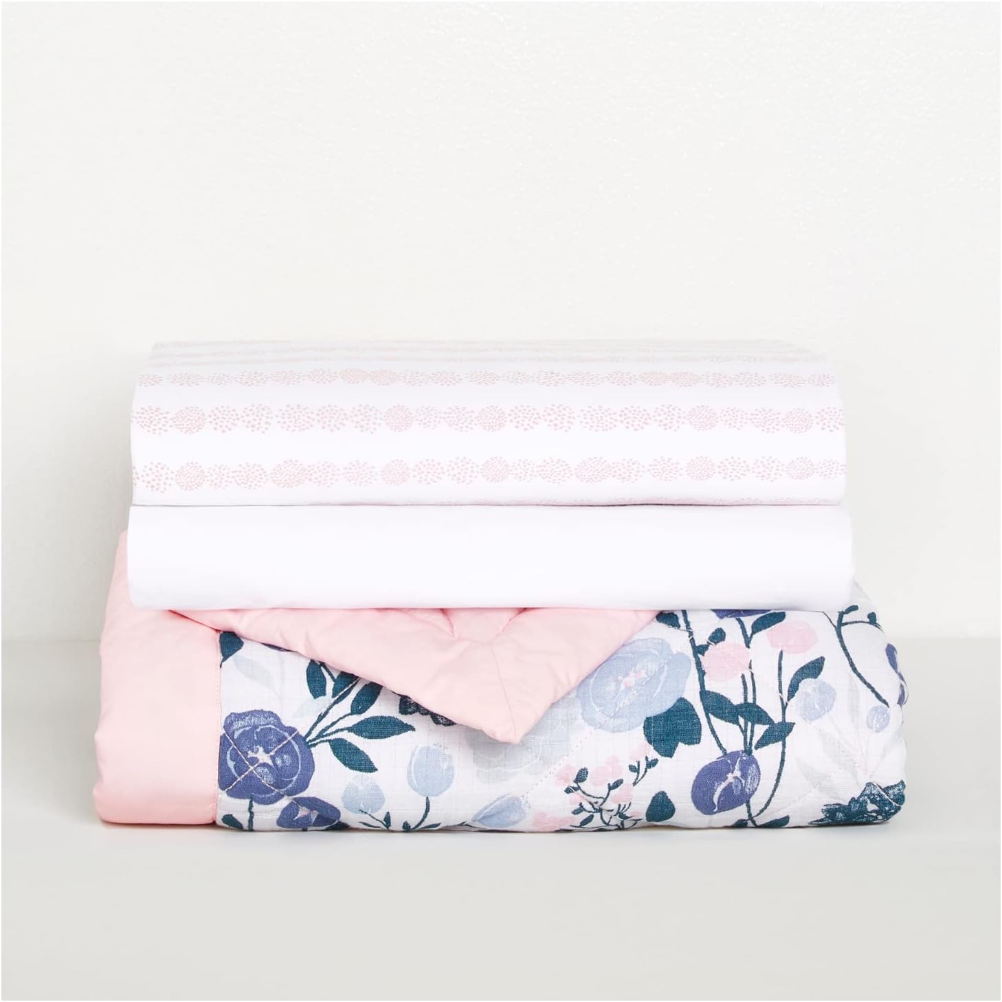 aden + anais Essentials 3-Piece Crib Bedding Set, Baby Bedding Bundle, Cotton Blanket, Crib Sheet, Crib Skirt, Flowers Bloom