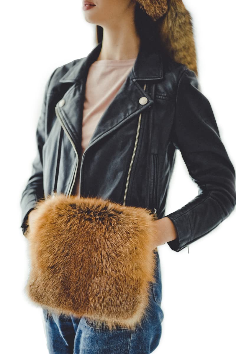 Amazon.com: Real Red Fox Fur Hand Muff Warmer with Pocket