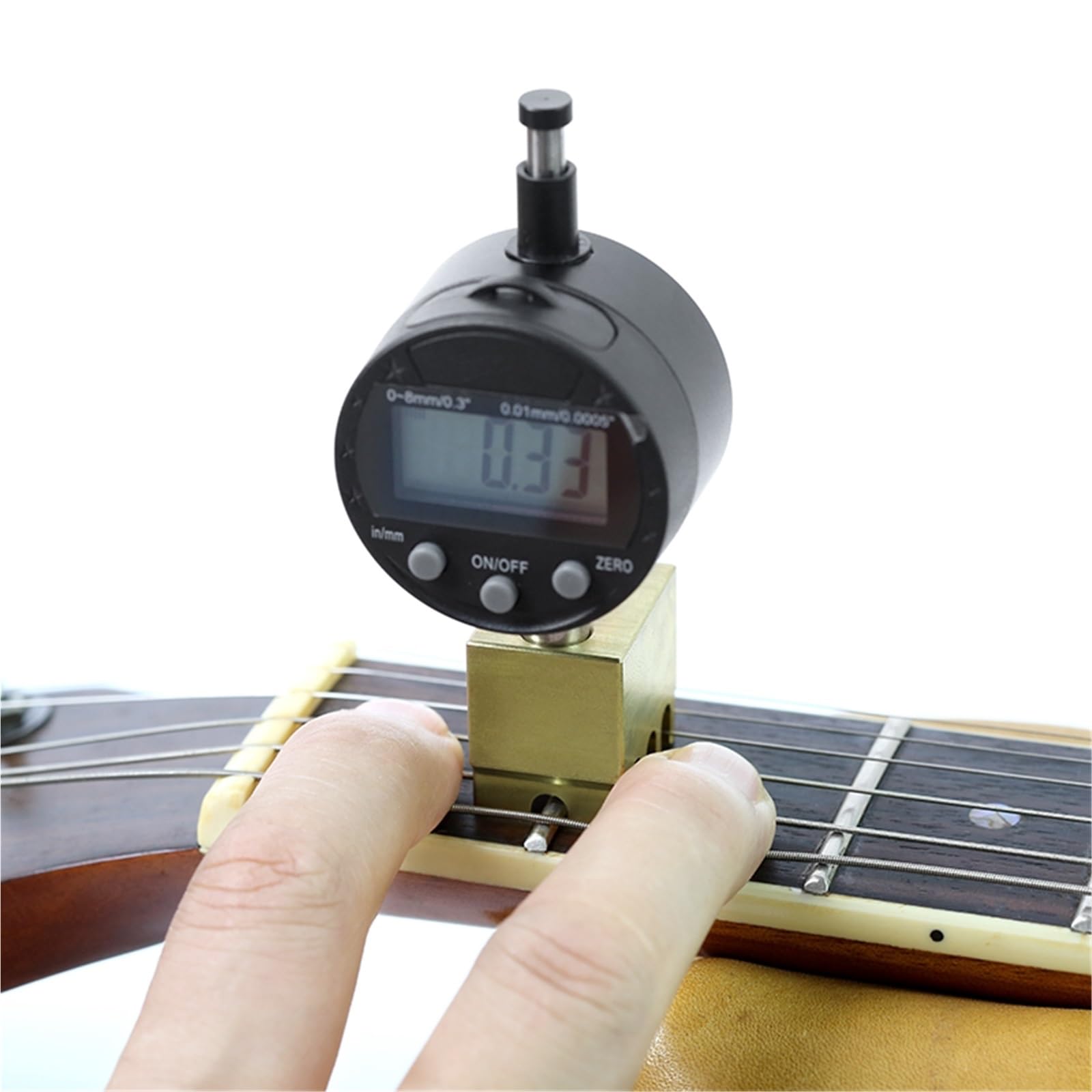Narzędzia do gitar Folk Linijka Do Pomiaru Wysokości Struny Gitary Akustycznej Cyfrowy Wskaźnik Zegarowy Ręcznie Robione Narzędzia Naprawy(C)