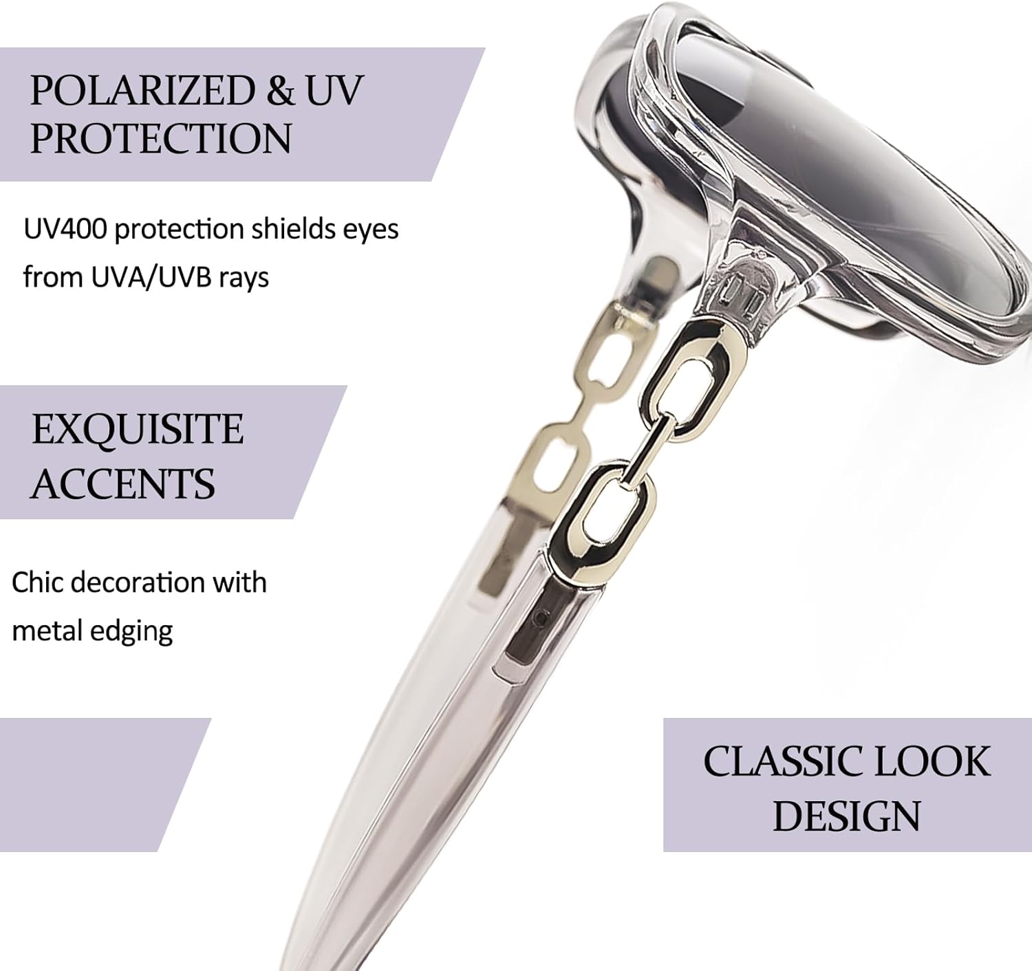 SIPHEW Women's Polarized Sunglasses - Wrap Around Stylish Square Oversized Frame w UV Protection Sun Glasses for Women - Image 6