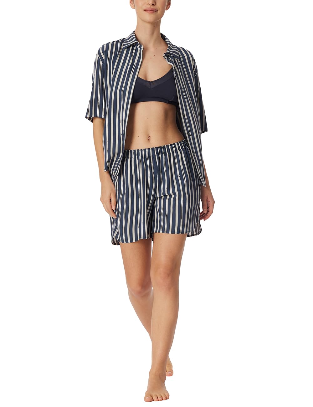 Schiesser Damen Pyjama Kurze Hose Kurzarm - Selected Premium
