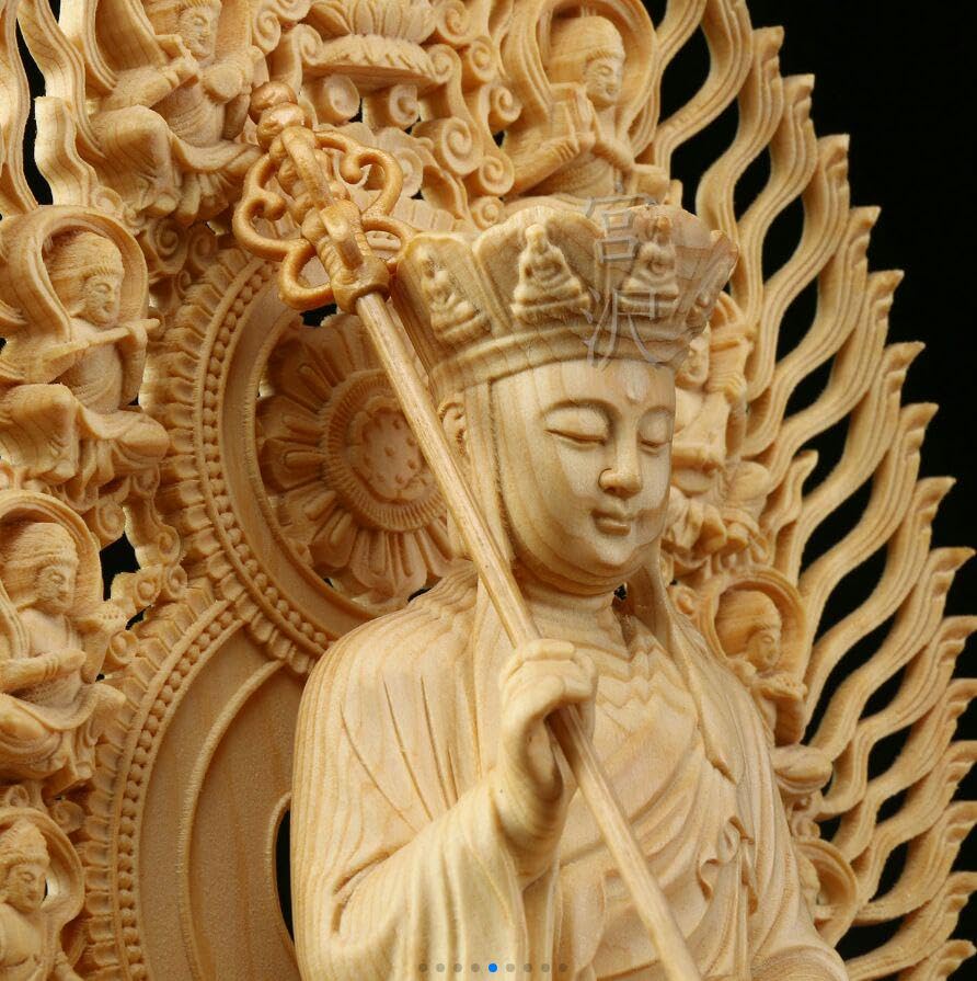 Amazon｜阿弥陀如来 観音菩薩 地蔵菩薩 木工細工 稀少珍品 木彫仏像 