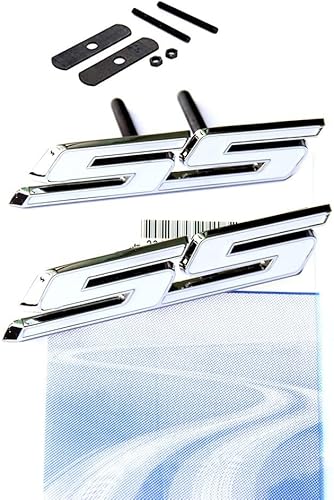 Yoaoo 1x OEM Ss Emblem Grille +Decal Badge 3D for Camaro Gm Series Front Chrome White