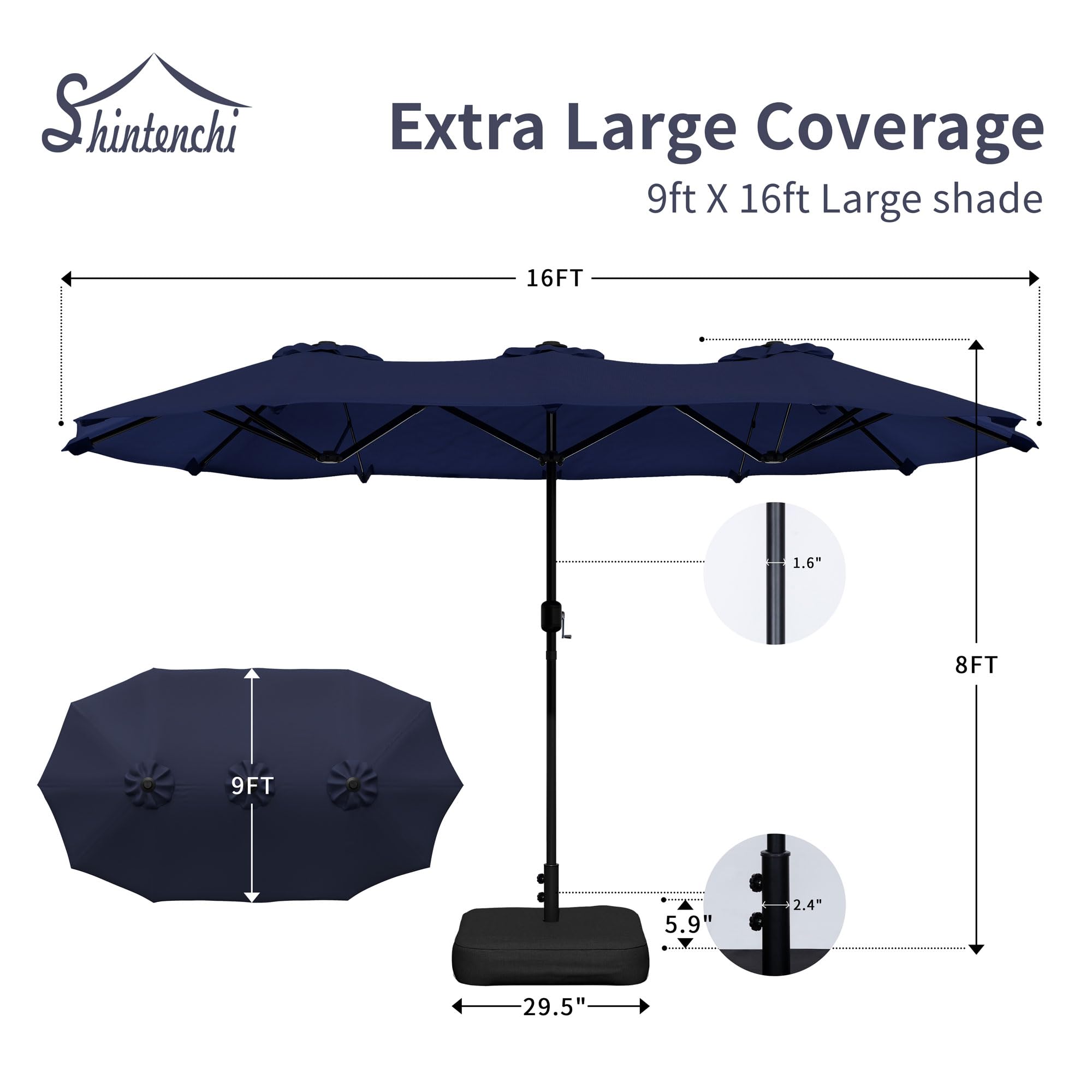 40 lb patio umbrella stand Outsunny 18" Patio Umbrella Base, 40 Lbs. Concrete Heavy Duty Umbrella