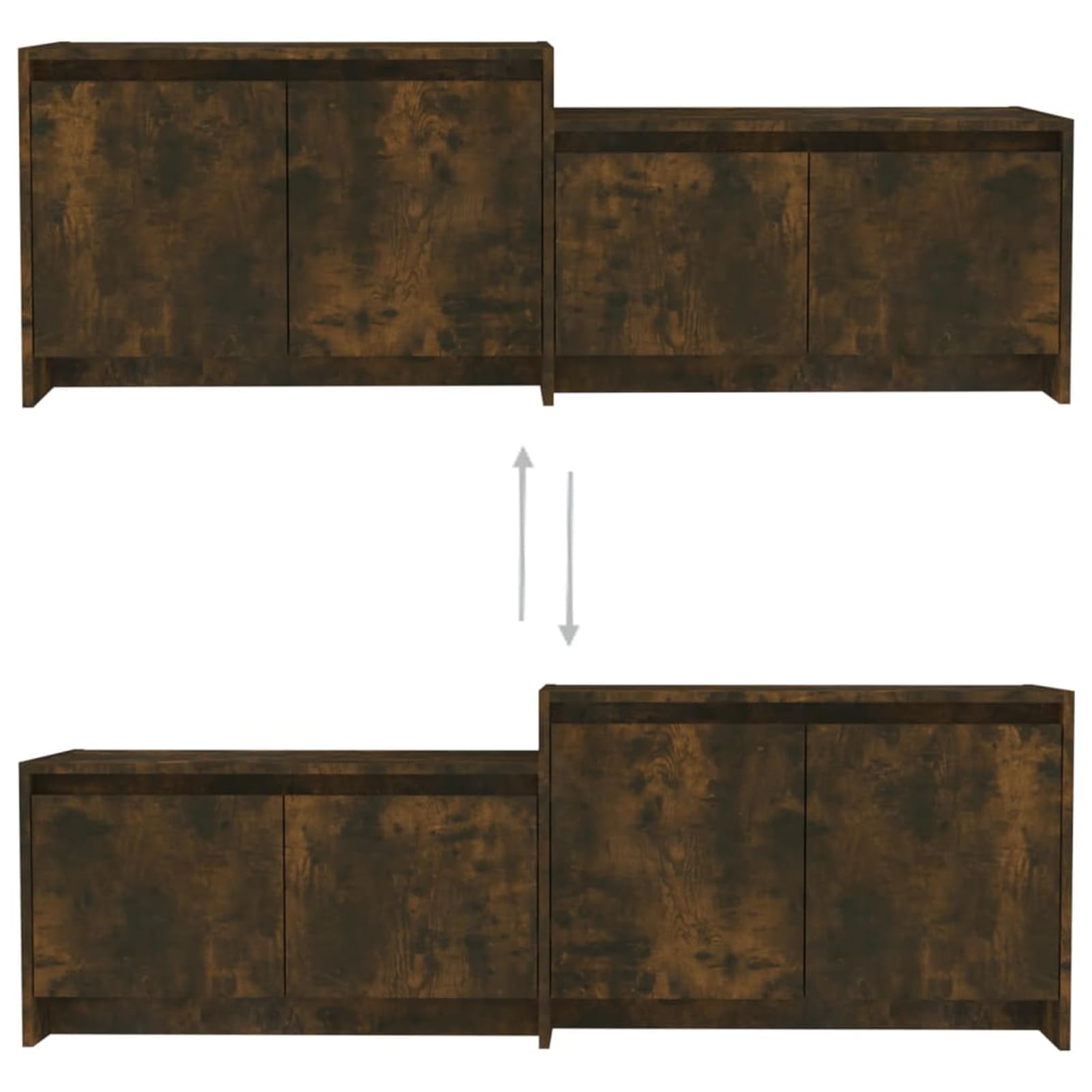 Gecheer TV-Schrank Räuchereiche 146,5x35x50 cm Holzwerkstoff, Moderne TV Lowboard Fernsehschrank für Home-Cinema Gamerzimmer Wohnungen Büro813026