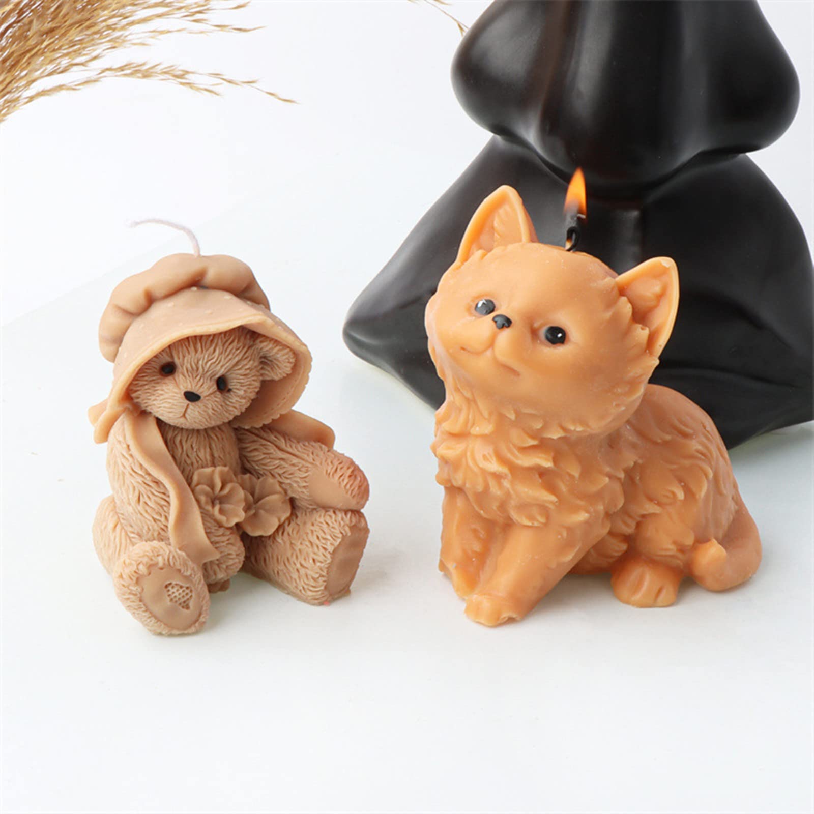 Molde de silicona con forma de oso, forma de vela, molde de jabón, molde de silicona 3D, molde para chocolate, decoración de tartas, jabón, velas de cera de soja, decoración artesanal