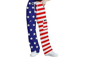 SANGTREE Girl's American Flag Parachute Pants