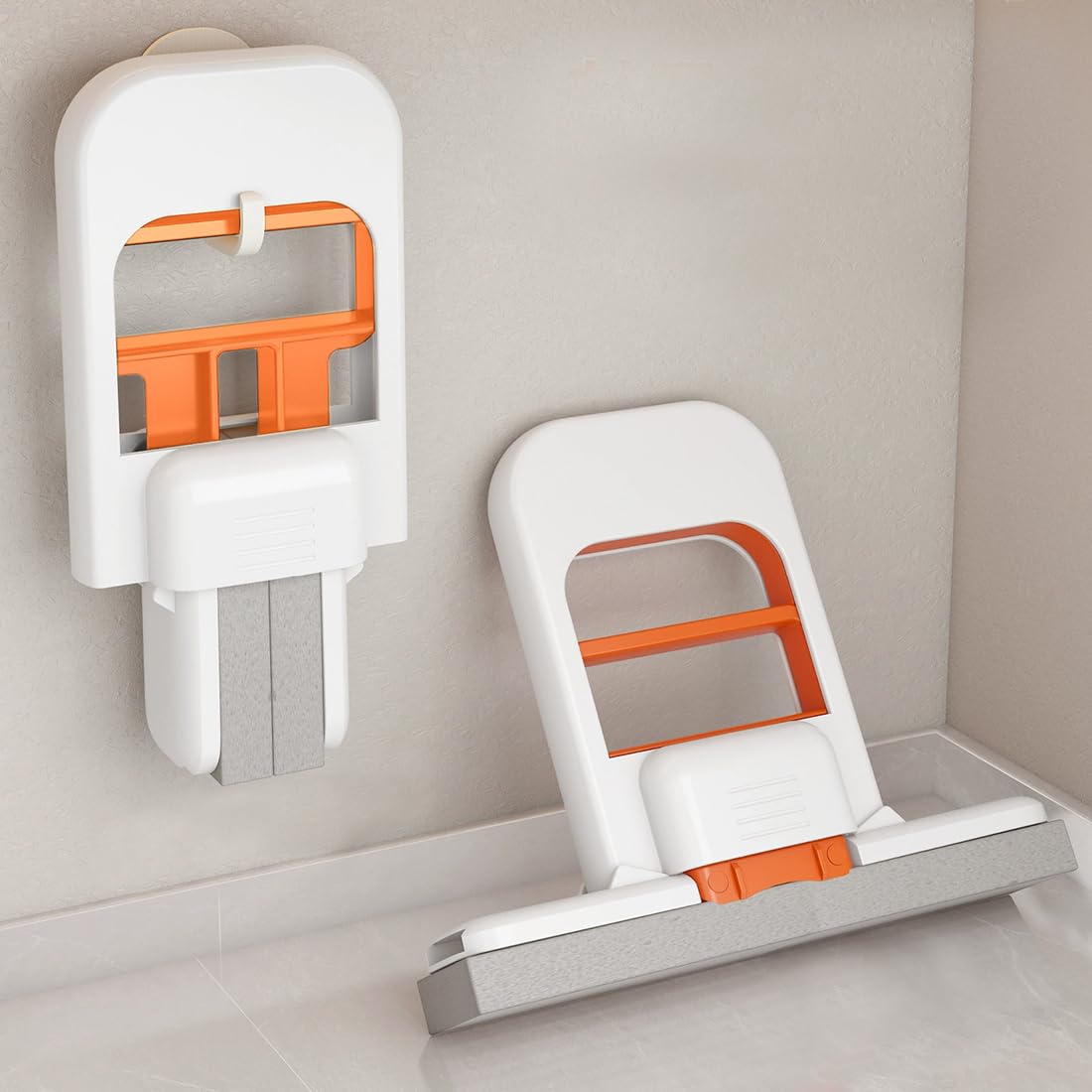 Mini Fregona Plegable Sin Lavado a Mano, 1 Mopa de Limpieza con 1 Cabezal de Recambio, Absorbente para Limpieza en Seco y Húmedo, Ideal para Cocina, Baño, Escritorio y Coche